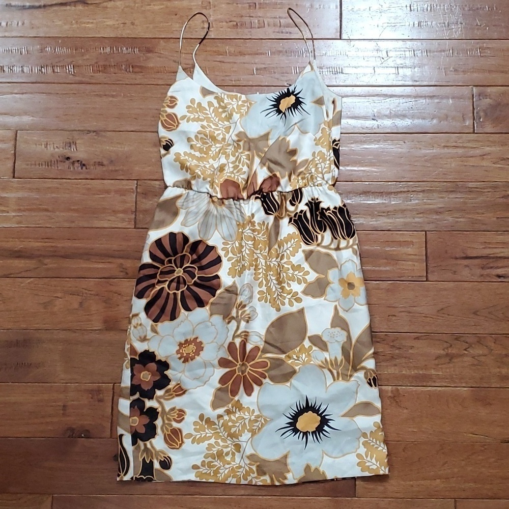 J. Crew floral silk spaghetti strap dress